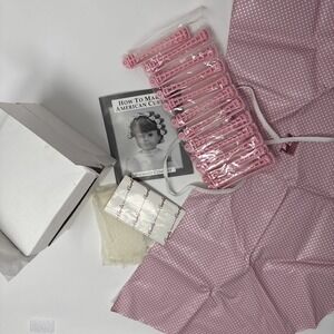 American Girl Pleasant Company Hair Care Kit Set Curler paper cape direction vtg